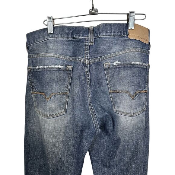 Guess Men 31 X 32 Cliff Boot Cut Jeans Distressed Denim Y2K Casual Grunge Ripped - Picture 7 of 9